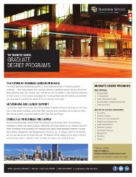 Graduate Degrees in Business Recruitment Flyer