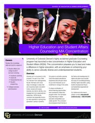 Higher Education and Student Affairs Counseling Recruitment Flyer